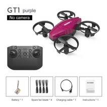 2023년신상 4 채널 원격 제어 항공기 고도 2 기어 미니 Quadcopter 드론 6 축 자이로 속도 조절 크리스마스 선물, Purple 1 Battery+CHINA