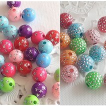 한지붕샵 비즈 비즈재료 수공예 팔찌만들기 반짝이원형비즈, 1팩, 01번5mm(70알)