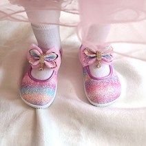 반짝반짝 오로라 무지개 글리터 슬립온 단화 공주구두 운동화
