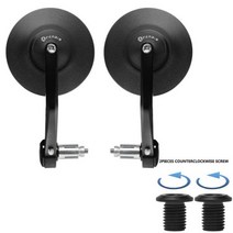 호환 EMARK 오토바이 바 엔드 미러 야마하 MT03 가와사키 Z900RS Z650RS 혼다 호환 스즈키 호환 SV650 Benelli Ducati 스크램블러 몬스터 듀크, mirror and hole plug 3