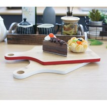 핸드크래프트 공정 장인 디저트 플레이트 손잡이 도마 가정용도마 원목도마, 레드