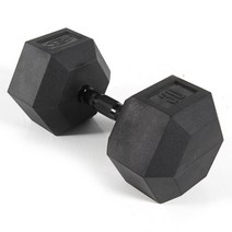 [바디엑스] [낱개] 육각아령 고무덤벨 30kg 블랙그립 네츄럴고무, 상세 설명 참조