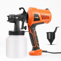 500w 고압 분리형 핸드 헬드 전기 페인팅 분무기 해외 페인트 분사기 에어스프레이 건, 주황색, 나는 플러그