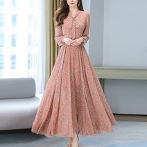 고급 쉬폰 드레스 여성 2023 스커트 원피스 봄 가을