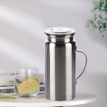 리빙쉐프 1.5L 2L 올 스텐물병 냉장고 가정용 식당용 업소용 물병 물통, 올 스텐 바이칼 (민자) 물병