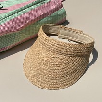 리츠제이 여름 여성 라피아 밀짚 라탄 썬캡