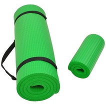 BalanceFrom GoYoga+ 다목적 요가 매트 및 무릎 보호대 그레이 초대형 고밀도 휴대용 스트랩 포함, Green