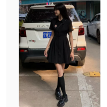 여성 미니 원피스 학원풍 반팔 원피스 작은키 고급감 짧은 치마 여름