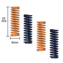 10pcs 3D 프린터 부품 온수 침대 MK3 CR-10 온돌 가져온 된 길이 25mm OD 8mm ID 4mm 봄, [03] 10pc, [02] YELLOW