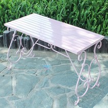 야외의자 유럽 스타일 철제 안뜰 레저 정원 실내 발코니 커피 테이블 및 개, 7.Pink table