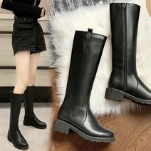앵난이네 여성 베이직 롱부츠 지퍼 통굽부츠 1SE02