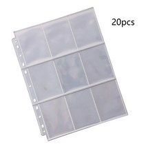 포켓포토 미니프린터 인화지 포토용지 20 Pieces Album Pages Double-sided Collection 9 Pockets Card Sleeves 3-Ring Card, [01] 6 6x9 1cm