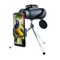 야시경 80x100 hd 단안 줌 망원경 주야간 투시경 bak4 프리즘 조류 관찰 사냥 스포츠 키트를 위한 전화 어댑터 삼각대 옵션, 블랙에는 선반이 있습니다, 협력사
