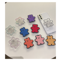 오성상회 [당일무배] 아크릴 곰돌이 그립톡 투명 곰 스마트톡 핸드폰 거치대 10컬러, 블루