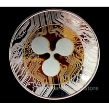 2021 뉴 골드 실버 두 가지 색상 Ethereum ETH 동전 금속 공예 XRP BTC 리플 시바 와우 개 비트코인 가상 비 통화 동전, 하나, 2 color ripple