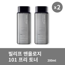 [본사정품] 1+1 빌리프 맨올로지 101 프리 토너 200ml 2개 세트 촉촉한 보습 스킨 케어, 200ml × 2개