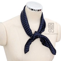 제이알쇼핑 로맨틱 땡땡이 도트 사각 쁘띠 스카프