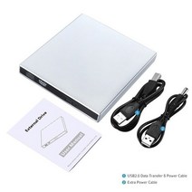 벽걸이CD플레이어 CDP 휴대용 미니 감성 휴대용 Usb 외장 Dvd Cd 플레이어 Rw 디스크 버너 결합 드라이브, 03 Silvery
