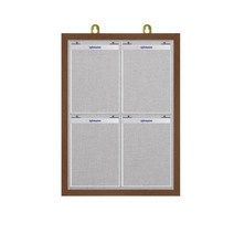 제이에스칠판 아크릴 덮게(뚜껑) A4 게시판 2열4구 590x770mm, 회색, 월넛