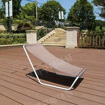 썬배드 선배드 접이식썬베드 선베드 야외용의자 테라스 비치 수영장 체어, 브라운 레귤러