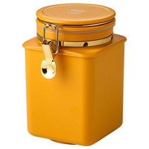 THINER 커피보관용기 1.1L 배기 밸브 밀폐용기, 오렌지 1.1L
