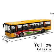 장난감 자동차 모델 다이캐스트 플라스틱 풀백 버스 관성 시티 투어 ABS 어린이 선물, 05 yellow 1pcs no box