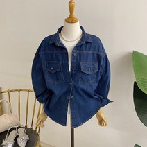 허니제이 / 도미닉 투포켓 언발 데님 셔츠(2color)