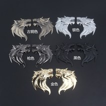 자동차장식스티커 차량용스티커 스크래치 가림막 팬시 개성 금속 늑대머리 자동차엠블러 차체 엠블럼 투폰 1929247615, 늑대머리 스티커 표시 옛적 브론즈 오