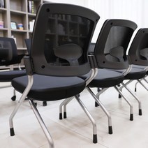 GM퍼니처 알파고 회의용의자 접이식의자 4종색상 (팔걸이무) 학생의자/사무용의자, 알파고팔무_이동블랙