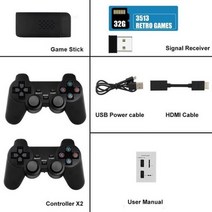 무선 4K HD 비디오 게임 콘솔 PS1FCGBA 4 스틱 64GB 레트로 미니 클래식 콘솔용 10000 G 더블 컨트롤러, CHINA, 1