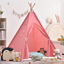 아기텐트 인디언 어린이 키즈 유아 아동 놀이 텐트 풀 실내용, A핑크1.35m