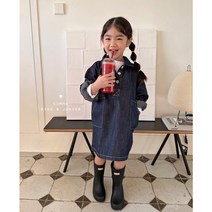 콤마 여아 청 원피스 2023년 국산