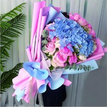 [이거찜] 꽃다발 꽃방수포장종이 종이접기 (20매)14color 리본 9color모모샵, 06 스카이+딥스카이_08 와인