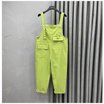 여자 9부 오버롤 작업복 특이한색 유니크한 멜빵바지