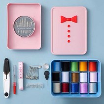 간지나 반짇고리 바느질세트 혼합색상 15종 sewing box 휴대용 바느질키트, 간지나 반짇고리 화이트
