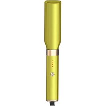 [일본아기띠헤드] 접이식 스트레이트 헤어 브러시 2인 1 헤어 스트레이트닝 핫 에어콤 PTC 가열 스무딩, Yellow 옐로우