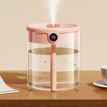 STARRY 대용량 초음파 가습기 사무실 무소음 무선 간편세척 듀얼미스트 무드등, 핑크색