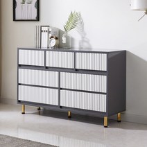 템바리아 1200 와이드 3단서랍장, 그레이+화이트