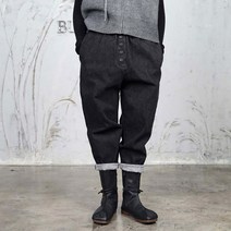 벅시루 여성 양기모 4단추 스판 밴딩 청배기