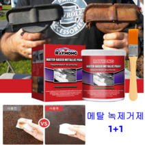 100g*2 녹슨 금속 녹 철분 깨끗하게 녹제거 스텐 녹제거제 + 브러쉬 세트 방수성 메탈 녹제거제 금속 녹 커버 수성 페인트 금속 스텐 세척제, (녹제거제 + 브러쉬 세트)100g*1