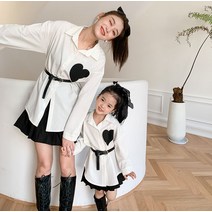 하트 셔츠 제주도 여행 모녀 커플 등원 룩 엄마랑 딸 패밀리룩