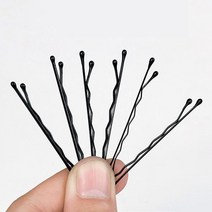 웨이브 헤어 실핀 100개입 5 5cm 스타일링 부분가발 클립 샵 머리핀 잔머리고정, 단품