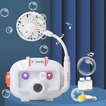 원터치 LED 미니 선풍기 로봇 카메라 캐릭터 노래나오는 버블 머신 자동 비눗방울 장난감 리필액 스트랩, ups057 핑크카메라