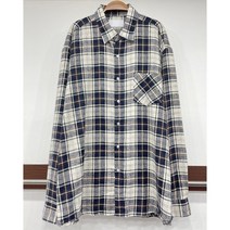 레어코드 베이직 캐주얼 타탄 체크 오버핏 롱남방