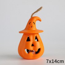 할로윈 장식 LED 촛불 조명 빈티지 마녀 성 호박 유령 걸이식 랜턴 램프 파티 용품, 30 Orange