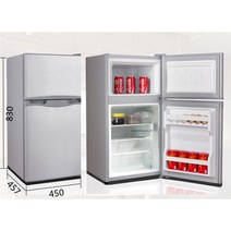 캠핑카 카라반 트레일러 DC 냉장고 차량용 DC12 24V 캠핑 사이드도어, 90L 실버 그레이