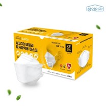 기타 바보사랑[천하지엘씨]숨코 3D 데일리 황사 마스크 특대형 KF94 화이트 25매 벌크, 대형