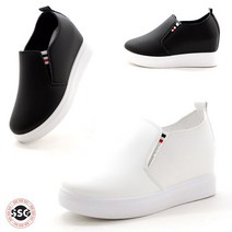 [키높이 8cm] 가볍고 발볼편한 쿠션감좋은 여성 통굽인솔 스니커즈 푹신한 슬립온 운동화