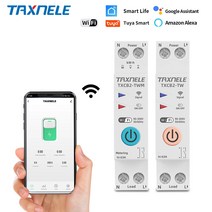 TUYA 와이파이 스마트 회로 차단기 전력 측정 에너지 계량기 KWh 1P 63A DIN 레일 라이프 무선 리모컨 스위치 타이머, [01] TXCB2-TWM metering, [04] 25A, 01 TXCB2-TWM metering_04 25A