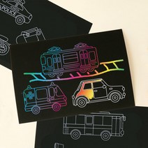 (애플북) 스크래치 페이퍼 도안 - 탈것, 스크래치 페이퍼 탈것 D